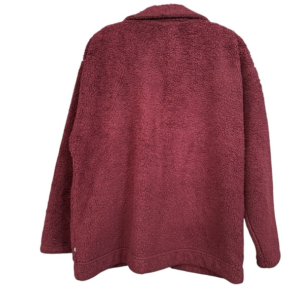 🧣 The North Face Sherpa Fleece Jacket XL | Maroon Wine | Zip Pockets - Picture 3 of 7